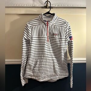 Vineyard Vines Navy and White Striped Pullover, 1/4 Zip Up, Women’s Size Small